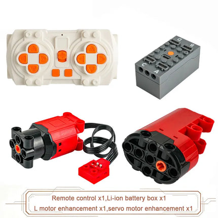 MOC Blue-tooth APP Remote Control Set - Rechargeable Battery Box Motor Set Speed Controller for PF Building Block Modifications