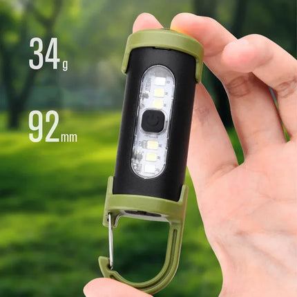 Powerful EDC LED Flashlight Keychain Rechargeable Hanging Portable Flashlights Waterproof Keyring Camping Walking Pocket Lamp