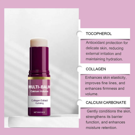 Calcium Volume Multi Balm Stick Collagen Moisturing Face Cream Stick Hydrating Firming Anti-Wrinkle Eye Lip Neck Face Skincare
