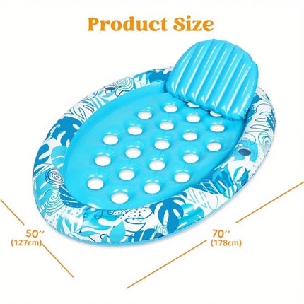 Inflatable Tanning Pool Floats Adult-Oval Tanning Float Lounger for Adults Raft, Sunbathing Lounge Cool Water Party Lake Beach