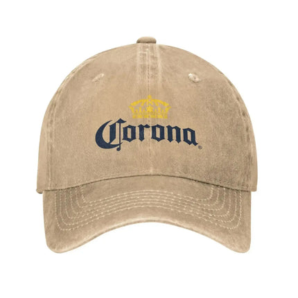 Corona Baseball Cap Classic Beer-Print Cowboy Hat Unisex Teens Trucker Dad Hat Sunshade Running Hippie Snapback Cap Casual
