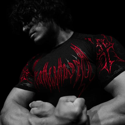 Breathedivinity Men's Fashion Fitness Short Sleeve T-Shirt Breathable Comfortable Sportswear round Neck Printed Cotton Top