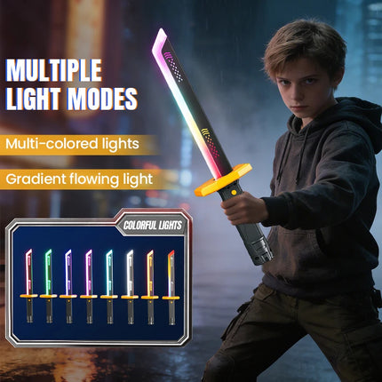 Spark Pull Sword Lightsaber Children's Lightsaber Toy with Sound Light Spray Sound Toy Boy's Birthday Holiday Gifts