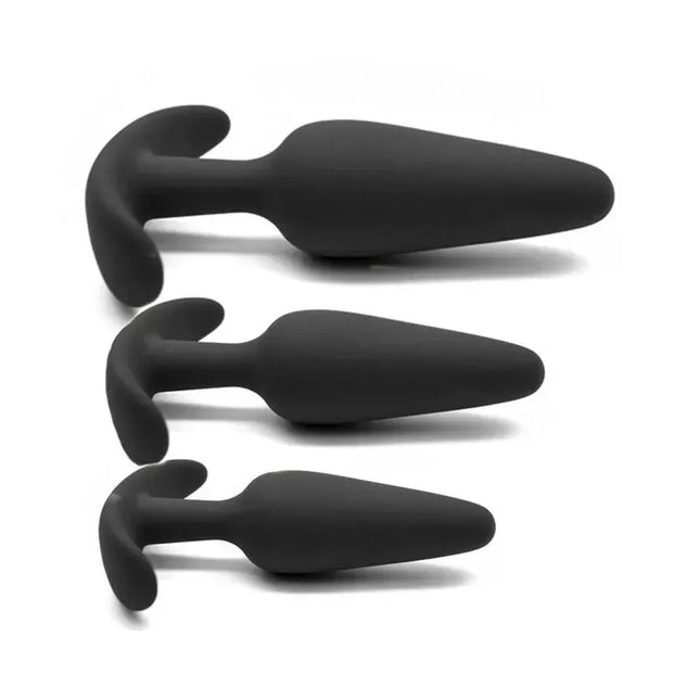 100% Soft Silicone 3 Sizes Anal Plug Butt Plug Stimulator Massager Adults Sex Toy for Men/Women Unisex Gay Prostate Anal Trainer
