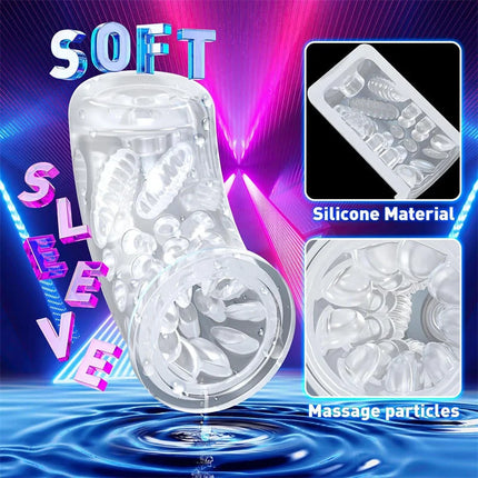 Automatic Male Masturbator 4 Thrusting 7 Rotation Modes 7 Color Ambient Lighting Pocket Pussy Male Stroker Adult Sex Toy for Men