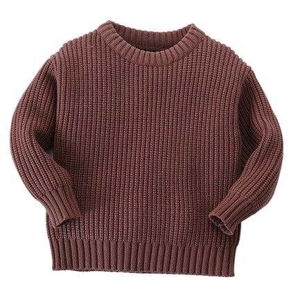 Baby Sweaters Autumn Winter Kids Boys Girls Long Sleeve Pure Color Knit Sweater Baby Kids Boys Girls Pullover Sweaters Clothes