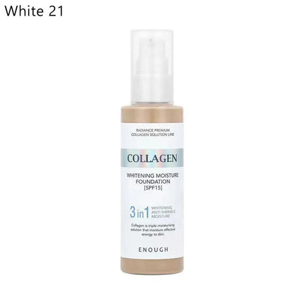 Korean ENOUGH Collagen Moisturize Foundation SPF15 3-in-1 Whitening Anti-wrinkle Moisturizing Concealer Professional Makeup Base