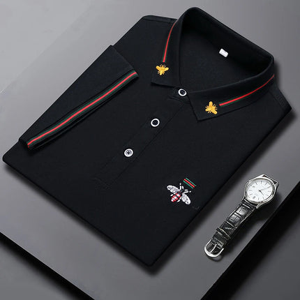 Brand Design Quality Men's POLO-Shirt Lapel Bee Embroid Short Sleeve New Summer T-Shirt Business Classic Fashion Trend Menswear