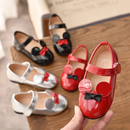Baby Girl Shoes Soft PU Patent Leather Flats For Girls Kids Little Children Casual Flats Size 21-30 Cute Sweet Princess Shoes