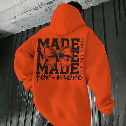 "Made For More" Hoodies Vintage Coquette Bow Jesus Sweatshirt Fashion Long Sleeve Graphic Christianity Women Streetwear Hoodie