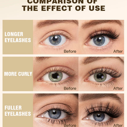 QIBEST Eyelash Makeup Set Eyebrow Eyelash Growth Serum Nourishing Enhance And 4D Black Mascara Curling Thick Lengthening Eyelash