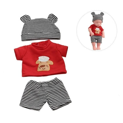 For 12inch 30cm Baby Born Doll Winter Plush Romper Pajamas Outfit Clothing Doll Swaddle Knitted Sweater Suit+Socks Set Clothes