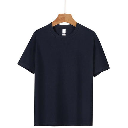 Unisex 100% Pure Cotton Solid Color Men's Summer round Neck Short Sleeve Shirt 180g Cotton T-Shirt in 16 Colors