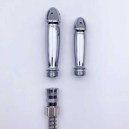 Metal Dildos Anal Douche Enema Syringe Anal plug Shower Head Anal Cleaning Kit Butt Plug Bathroom Supplies Adult Gay Sex Toys