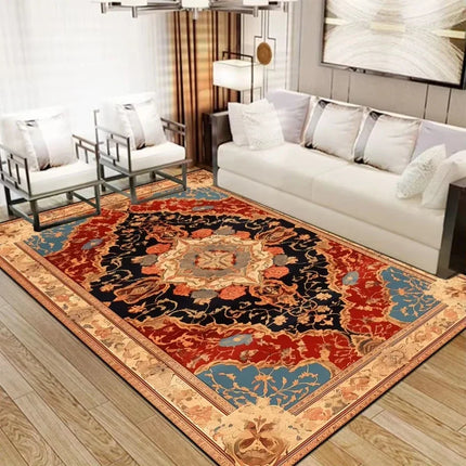 VIKAMA Persian Luxury Crystal Velvet Red Carpet Living Room Large Size Rug Non-slip Home Decoration Bedroom Lounge Rug