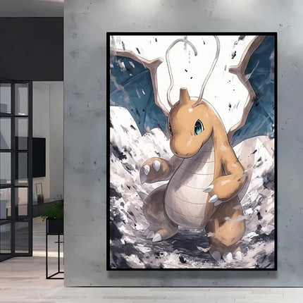 Pokemon Eevee Series Wall Art Unique Ink Style Decorative Paintings High - Quality Canvas Add A Touch of Fantasy To Your Home