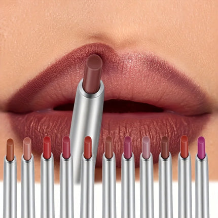 Long Lasting Waterproof Matte Lipliner Pencil, Red Contour Lip Tint, Non Stick Cup, Velvet Soft Moisturizing Lipstick