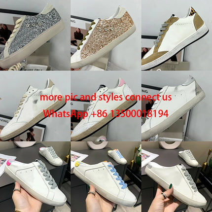 Designer Luxury Star Shoes 2026 New Unisex Genuine Leather White Shoes with Flat Sole Fashionable and Versatile Casual Shoes