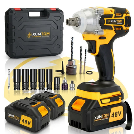 48V Professional Electric Impact Wrench 450NM Brushless 2 Batteries Brushless Bolter