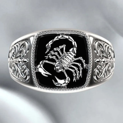New Simple Retro Personalized Street Niche Scorpion Ring Men's Fashion Creative Trend Boys Jewelry Hip Hop Party RingAccessories