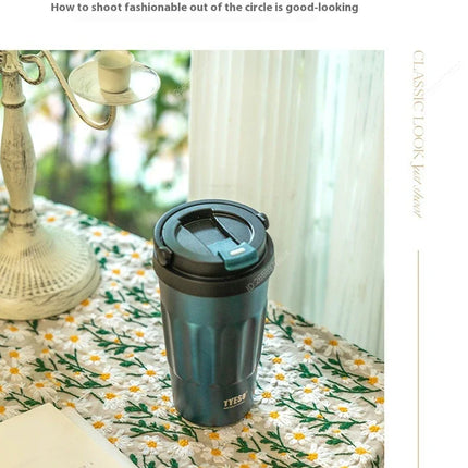 400/500ML Tyeso Vintage Coffee Mug Portable Steel Insulated Travel Cup Convenient Handheld 304 Stainless Thermos for On-the-Go