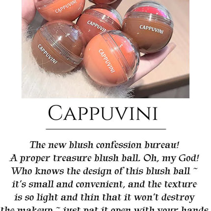 Cappuvini Vitality Juicy Blush Ball Natural Rosy Long-Lasting High Color Blusher Cream Face Makeup Rouge