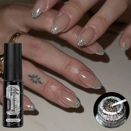 1/2pcs 5ml Reflective Glitter Liner Gel Polish Gold Sliver Sparkling Lines DIY Nail Art Painting Gel Semi Permanent UV Gel