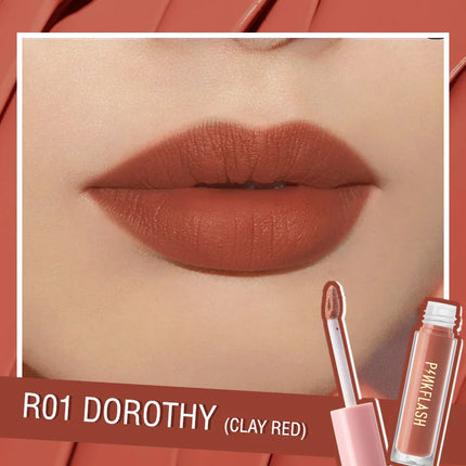 PINKFLASH Lipgloss Matte Lipstick Soft Moisturizing Red Nude Pink Melting Lip Cream Waterproof Makeup Not Fade Lip Gloss Liptint
