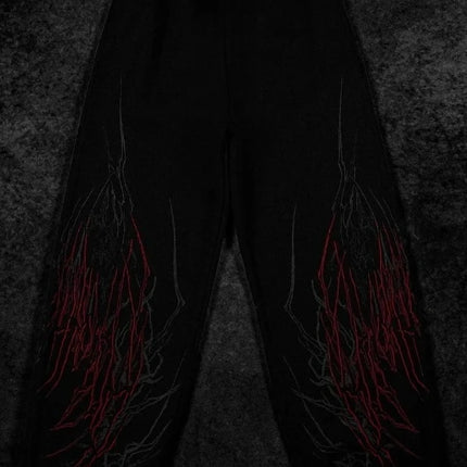 Hot Selling New Men's Street Running Pants Black Abstract Pattern Sports Pants Urban Style Casual Pants 2026 Winter Pants