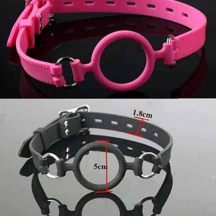 LILUPLAY Silicone Oral Sex Ring with Open Mouth Gag Flirt Bondage Balls Adult Game Erotic BDSM Toys for Couples O-Ring