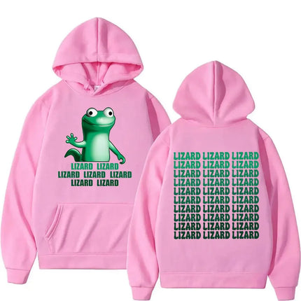 Interesting lizard meme pattern letter print men's hoodie retro fashion hoodie autumn and winter hoodie