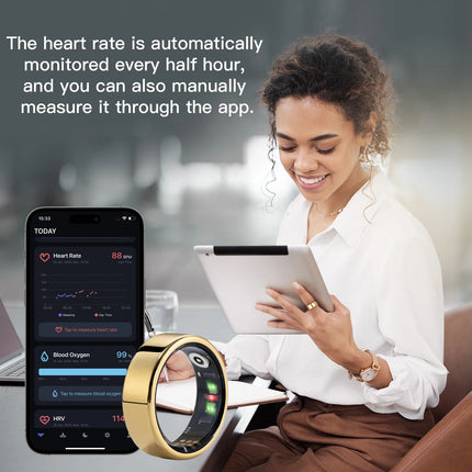 Amovan Nova Smart Ring Premium Quality GPS Sports Heart Rate Blood Oxygen Stress Sleep Temperature Monitor Meditation Ring