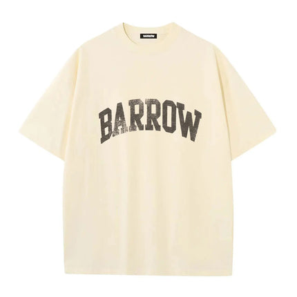 2026 Summer 100% Cotton T-Shirt for Men and Women with Round Neck Casual High-Quality Clothing Lettered Design barrow Printed