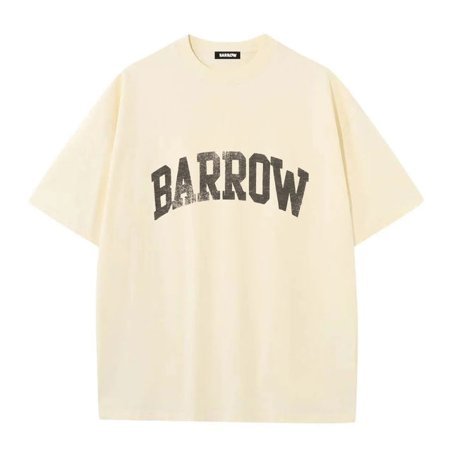 2026 Summer 100% Cotton T-Shirt for Men and Women with Round Neck Casual High-Quality Clothing Lettered Design barrow Printed