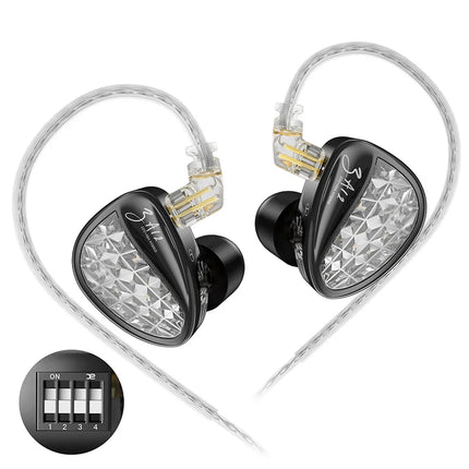 KZ ZA12 Hybrid dynamic balanced armature IEM earphones HiFi Bass wired headphone Noise Cancelling Earbuds in ear Monitor Headset