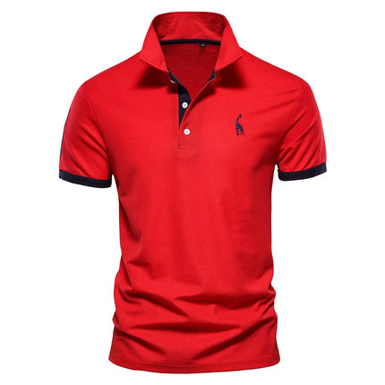 S-5XL New Summer Style Men's POLO Shirts Cotton, Solid Color, Sporty Lapel Design, Fashionable Casual Short-Sleeved T-Shirts-T02