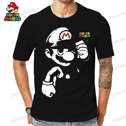 Parent-child Wear Quick Dry Men's Children's T-Shirt Mens Clothes Super Mario T-shirts 2024 110-6XL Y2k Short Sleeve 3D Print