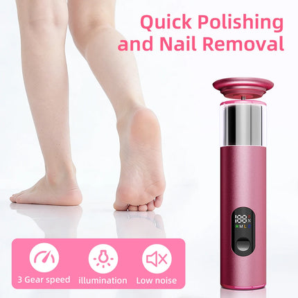 New Electric Foot File Callus Remover 2 in 1 Rechargeable Foot File & Nail Pedicure Tool, gift 60PCS Replaceable Sandpaper Discs