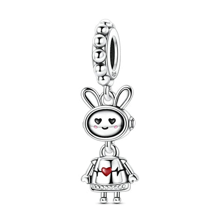 925 Sterling Silver Girl Holding Puppy Charm Love Tree of Life Fit Original 925 Bracelet For Women DIY Birthday Gift Jewelry