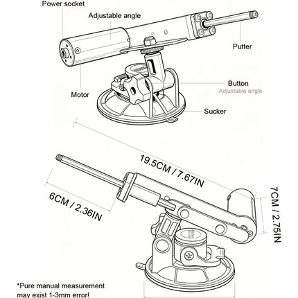 39mm Stroke Mini Automatic Telescopic Sex Machine Set With Dildo 60mm Plate Power Controller 100-240V Carton Packaging