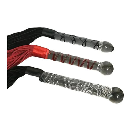 Crystal Dildo Real Leather Flogger Glass Penis Whip Sex Whip G-spot Anal Bead Leather Tools Restraints Bdsm Sex Adult Games