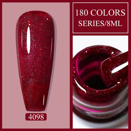 Parkson 8ml HEMA TPO FREE Color Gel Nail Polish Nude Pink Red Green Collection Nail Gel Polish Glitter Soak Off UV LED Gel