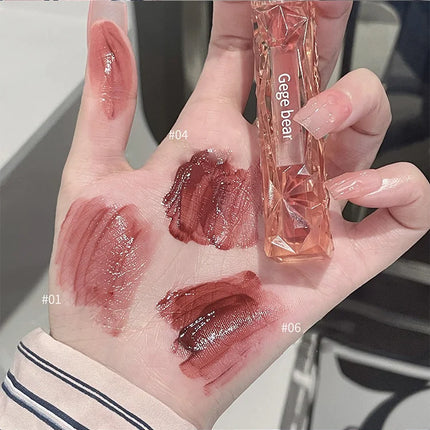 Gege Bear Crystal Mirror Water Lip Gloss Hydrating and Ultra-Moisturizing High Shine Glossy Lip Tint for Fuller Lips