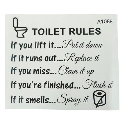 Toilet Rules Bathroom Removable Wall Sticker Vinyl Art Decals DIY Home Deco
