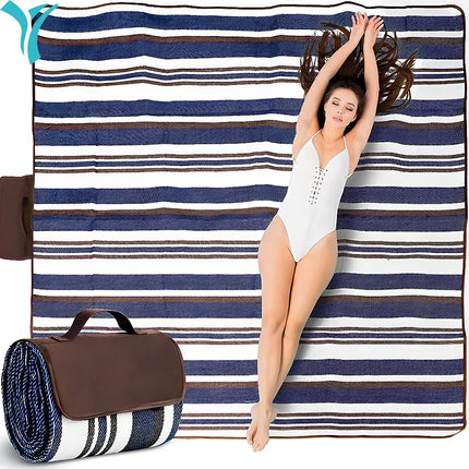 ZHUOHUA Waterproof Foldable Outdoor, Extra Large Picnic Blankets, Fashion Handy Tote, Beach Mat for Spring Summer Camping