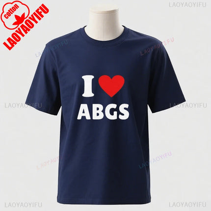Funny Meme TShirt I Love Heart ABGs Funny Oddly Specific Joke Tee Trendy Gift Viral Prank Tiktok Twitter T-Shirt Cotton Tee Tops