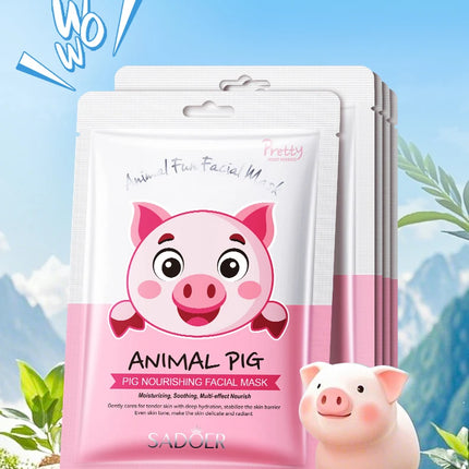 5pcs SADOER Animal Pattern Masks Face Mask Moisturizing Anti Wrinkles Anti-Aging Whitening Facial Masks Skin Care Novel Products