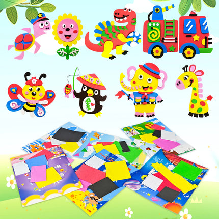 3D EVA Foam Sticker Puzzle DIY Cartoon Animal Educational Toys for Toddlers Kids Art Craft Kits Creative Activity Birthday Gifts