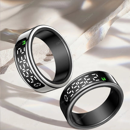 2026 Smart Ring With Wireless Charging LED Display Screen Heart Rate Blood Oxygen Monitor Waterproof Multi Sports Mode Smartring