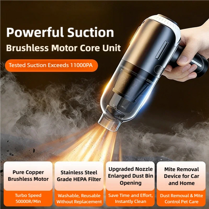 TINSOL 6-in-1 Pet Vacuum Cleaner 11000PA Car Vacuum Strong Suction Wireless Portable Home Pet Hair Dust Vacuum Cleaner